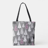 シンプルクリスマス：抽象芸術ツリーパターン トートバッグ (裏面)