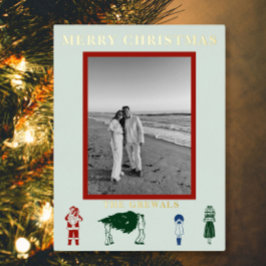 シンプルクリスマス 箔シーズンポストカード