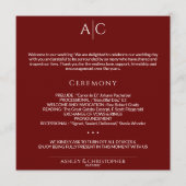 シンプルクリムゾンレッド結婚モノグラム式 プログラム (正面)