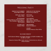 シンプルクリムゾンレッド結婚モノグラム式 プログラム (裏面)