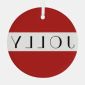 シンプルクリモダンスマスレッド ガラスオーナメント (裏面)