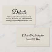 シンプルクリーエレガントムの結婚詳細 エンクロージャーカード (正面/裏面)