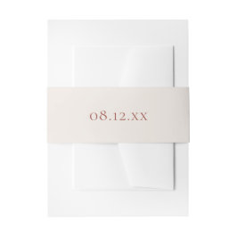 シンプルクリームとテラコッタ日結婚付の発明 招待状ベリーバンド