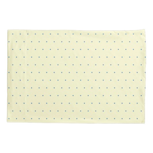 シンプルクリームとライトブルーの水玉模様パターン 枕カバー (裏面)