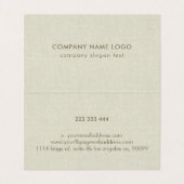 シンプルクリームカラーナチュラルリネンテクスチャプリント 名刺 (内部フラット)
