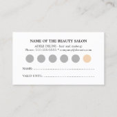 シンプルクリームグレエレガントー美しいロイヤリティカード ロイヤリティカード (裏面)