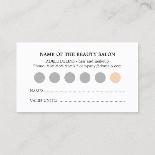 シンプルクリームグレエレガントー美しいロイヤリティカード ロイヤリティカード (裏面)