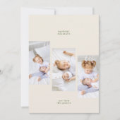 シンプルクリームスミニマルクリスクリスマスグリーン3フォトフレーム シーズンカード (正面)