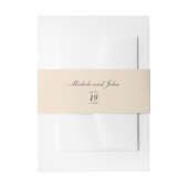 シンプルクリームタンベージュヴィンテージベリーバンド 招待状ベリーバンド (正面例)