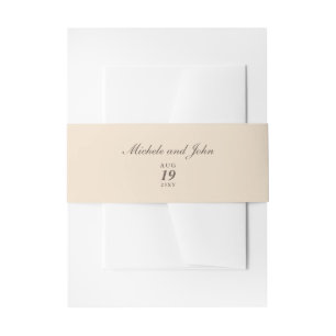 シンプルクリームタンベージュヴィンテージベリーバンド 招待状ベリーバンド