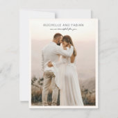 シンプルクリームフォトエレガントな結婚式 サンキューカード (正面)