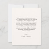 シンプルクリームフォトエレガントな結婚式 サンキューカード (裏面)