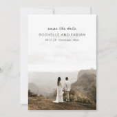 シンプルクリームフォトエレガントな結婚式 セーブザデート (正面)