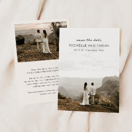 シンプルクリームフォトエレガントな結婚式 セーブザデート