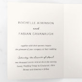 シンプルクリームフォトエレガントな結婚式 三つ折り招待状 (内部最初)