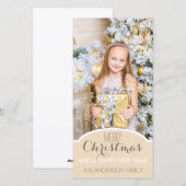 シンプルクリームホワイトクリスマスホリデーフォト シーズンカード (正面/裏面)