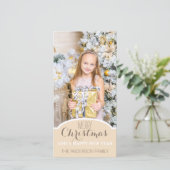 シンプルクリームホワイトクリスマスホリデーフォト シーズンカード (スタンド正面)