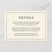 シンプルクリームモノグラムエレガントウェディング エンクロージャーカード (正面)