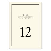 シンプルクリームモノグラムエレガントウェディング テーブルナンバー (裏面)