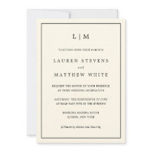 シンプルクリームモノグラムエレガントウェディング