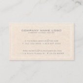 シンプルクリームリネンテクスチャプリント 名刺 (裏面)