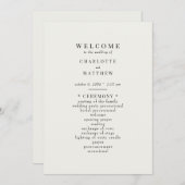 シンプルクリーム結婚式 プログラム (正面/裏面)