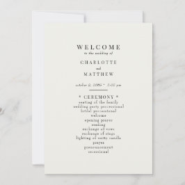 シンプルクリーム結婚式 プログラム