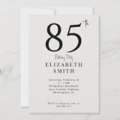 シンプルクリーム85歳誕生日パーティー 招待状 (正面)