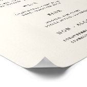 シンプルクリーム ウェディングバー メニューポスター ポスター (角)