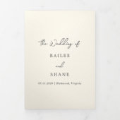 シンプルクリーモダンム結婚ズ 三つ折り招待状 (カバー)