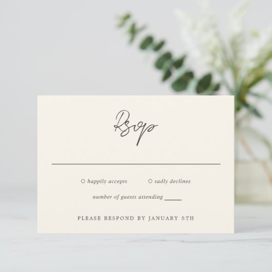 シンプルクリーモダンム結婚ズ 出欠カード (スタンド正面)