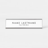 シンプルクリーンのホワイトネームのタイトル デスクネームプレート (正面)