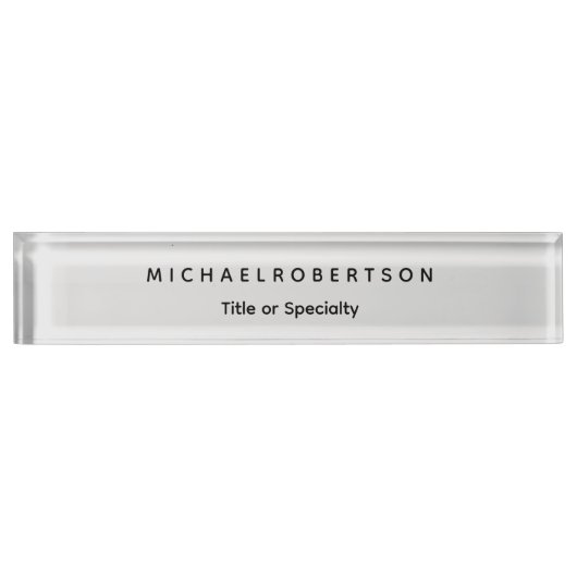 シンプルクリーンエレガントミニマモダンリスト灰色 デスクネームプレート (正面)