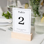 シンプルクリーンエレガントミニマリストClassyフレームホワイト テーブルナンバー<br><div class="desc">Double-Sided Clean Minimalist Straight Lines Frame Table Number Card結婚は、シンプルさとエレガンスの完璧なブレンドで、あなたのデコを高めモダンる。繊細な直線のお洒落フレームを備えた白いデザインで制作されたこのテンプレートは、ミニマリストのテーマを補完しコンテンポラリーて、タイムレスなスタイル結婚を提供する。完全にカスタマイズ可能なオンラインで、特別な日までのtouchに対して結婚、名前、日付、および表の番号でパーソナライズするユニーク簡単である。一体感のある美意識を生み出すのに理想的な、このテーブル番号カードはプリント高品質製品またはインスタントデジタルダウンロードとして利用可能である。この控えめで洗練されたデザインは、あなたのお祝いの雰囲気を強化し、ゲストを楽に案内しなさい。</div>