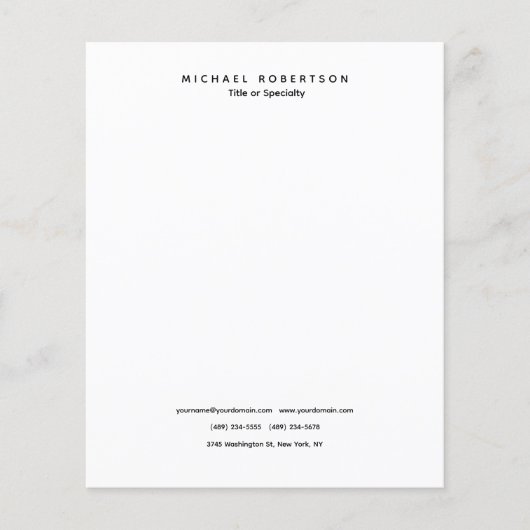 シンプルクリーンエレガントミモダンミナリスト白黒 チラシ (正面)