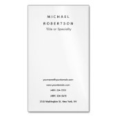 シンプルクリーンエレガントミモダンミナリスト白黒 マグネット名刺 (正面縦)