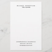 シンプルクリーンエレガントミモダンミナリスト白黒 便箋 (正面)