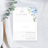 シンプルクリーンシックホワイトアジサイ結婚ズ 招待状ベリーバンド