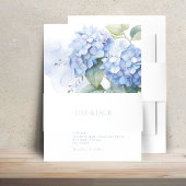 シンプルクリーンシックホワイトアジサイ結婚ズ 招待状ベリーバンド
