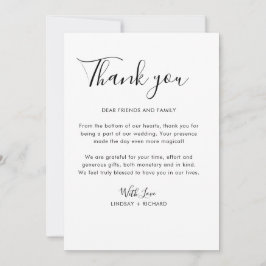 シンプルクリーンタイポグラフィモダンミニマ結婚リスト サンキューカード