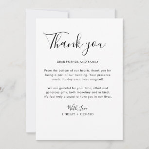 シンプルクリーンタイポグラフィモダンミニマ結婚リスト サンキューカード