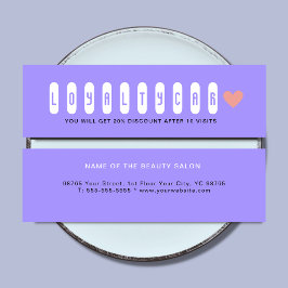 シンプルクリーンピンクハート&パステルブルーボーティシャン ロイヤリティカード