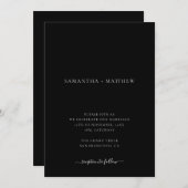 シンプルクリーンミニマリスト結婚ブラック 招待状 (正面/裏面)