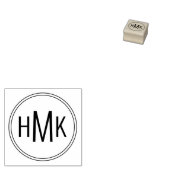 シンプルクリーンモノグラム3イニシャル1x1 ラバースタンプ (押印)