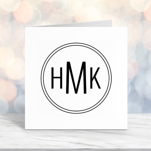 シンプルクリーンモノグラム3イニシャル セルフインキングスタンプ