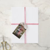 シンプルクリーンヴィンテージメリークリスマスフォト ギフトタグ (より糸付き)