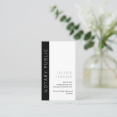 シンプルクリーン黒と白ミニマル公証人公共 名刺 (スタンド正面)