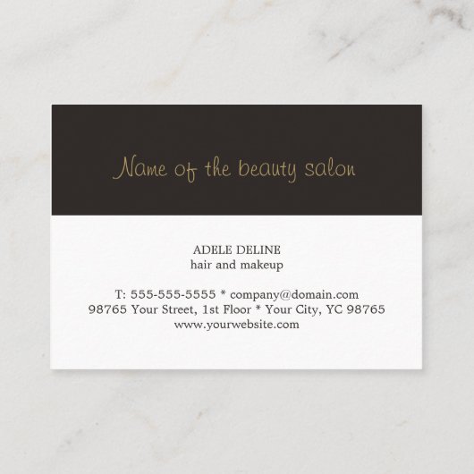 シンプルクリーン黒金ゴールドフェイクギフト証明書 割引カード (裏面)