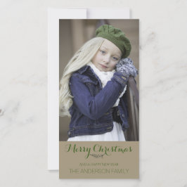 シンプルクリー素朴ングリーンクリスマスホリデー写真 シーズンカード