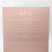 シンプルクレイテラコッタ&赤面ピグラデーションンク結婚ズ 三つ折り招待状 (内部最初)